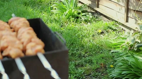 Meat cooking on a grill Video stock 49006016