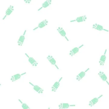 Meat corn dog glyph vector seamless pattern Stock Illustration