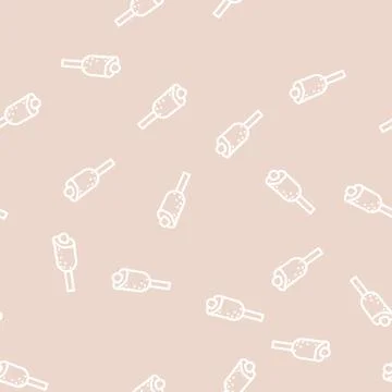 Meat corn dog line vector seamless pattern Stock Illustration
