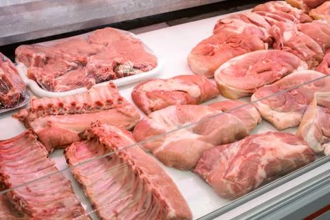 Meat on the counter Stock Photos
