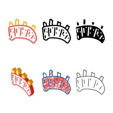 Meat cube color icon vector forms Stock Illustration