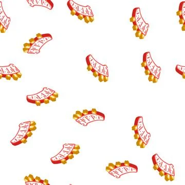 Meat cube isometric icon seamless pattern 스톡 일러스트