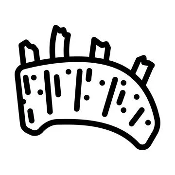 Meat cube line icon vector illustration Stock Illustration