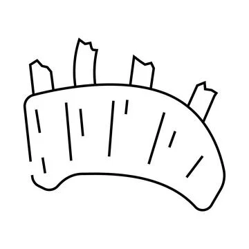 Meat cube line icon vector illustration Stock Illustration