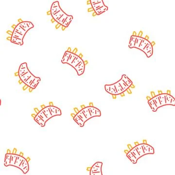 Meat cube vector seamless pattern Illustrazione stock