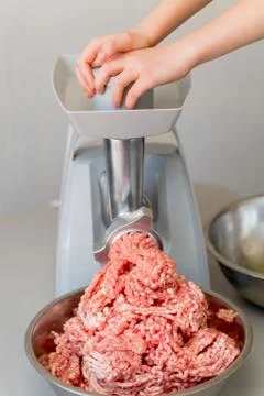 Meat cut in a meat grinder Фото