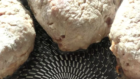 Meat cutlets are fried in a pan Stock Footage 164279799