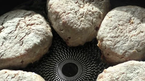 Meat cutlets are fried in a pan Stock Footage 164280700