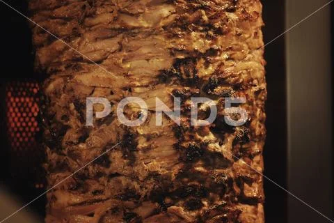 Meat cuts prepared Shawarma Stock Photos