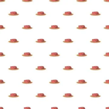 Meat cuts repeating pattern for food background Stock Illustration