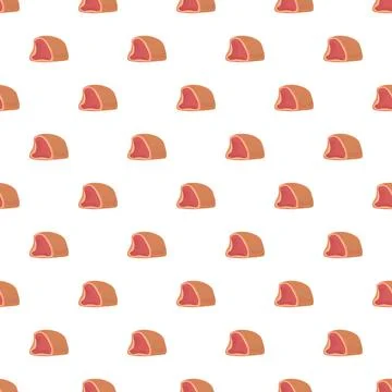 Meat cuts repeating pattern on white background Stock Illustration