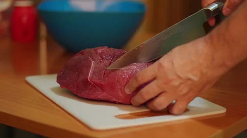 Meat cutting beef ss00023121 Stock Footage 295615174