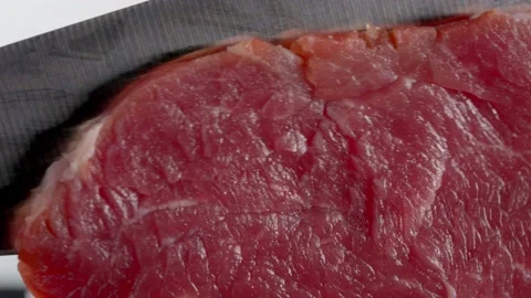 Meat Cutting By A Knife Stock Footage 232368256
