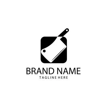 Meat cutting knife vector logo design Stock-Illustration