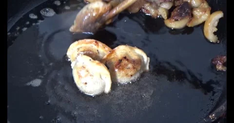 Meat cutting, meat roasting Stock Footage 309002852