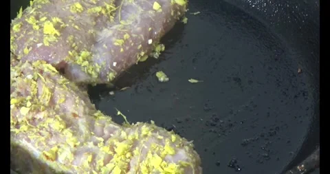 Meat cutting, meat roasting Stock Footage 309003126