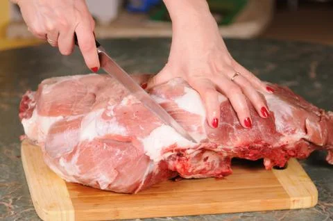 Meat cutting Stock Photos