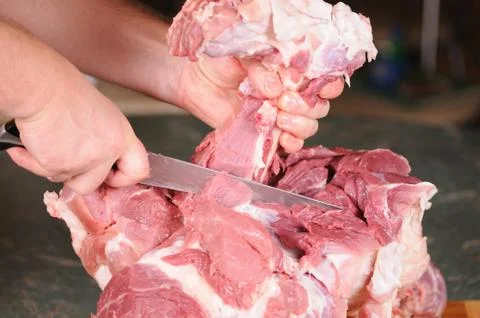 Meat cutting Stock Photos