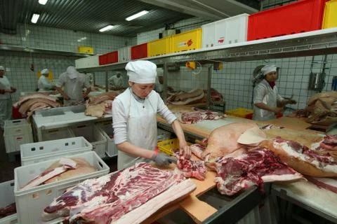 Meat cutting Stock Photos