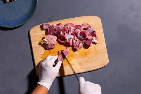 Meat cutting Foto stock