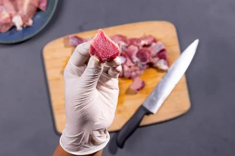 Meat cutting Foto stock