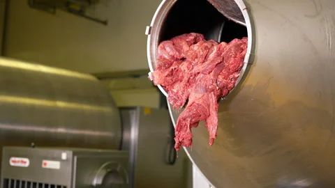 Meat defroster processing on factory.  Video stock 246564010