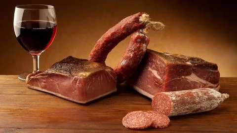 Meat delicacies Stock Photos