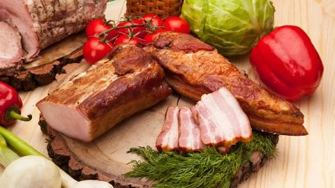 Meat delicacies Stock Photos