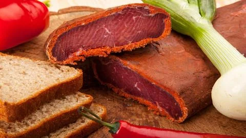Meat delicacies Stock Photos