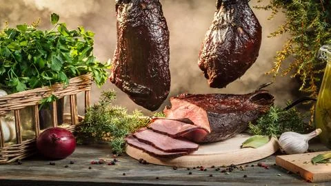 Meat delicacies Stock Photos