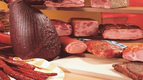 Meat delicacies Stock Photos