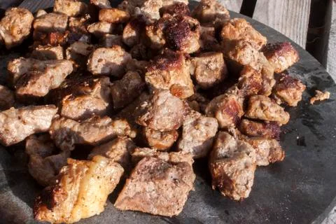 Meat dice Stock Photos