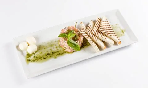 Meat dish with garnish Foto stock