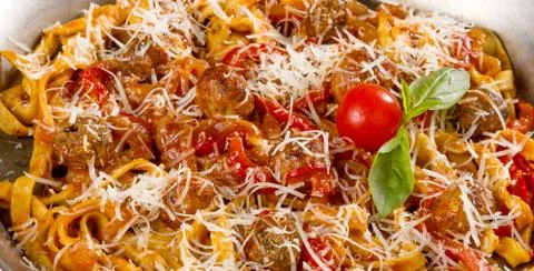 Meat dish with garnish Foto stock