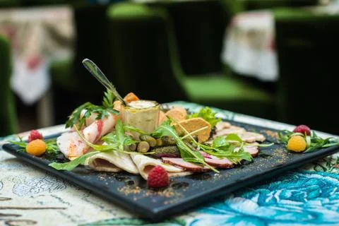 Meat dish on the table Foto stock