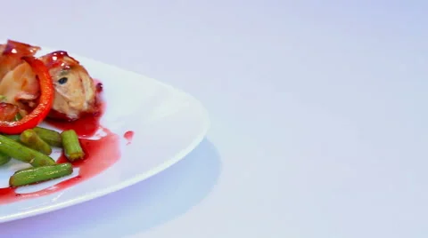 Meat dishes of different preparations. Stock Footage 45756242