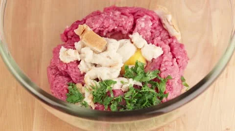 Meat dough being kneaded Stock Footage 24671840