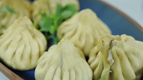 Meat dumplings in slow motion Stock Footage 82043160