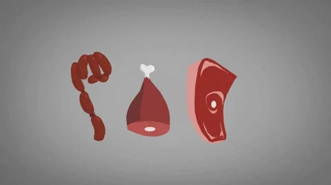Meat Factory - vector animation - three pieces - grey 01 Stock Footage 61572304