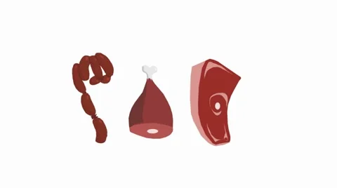Meat Factory - vector animation - three pieces - white 01 Stock Footage 61572310