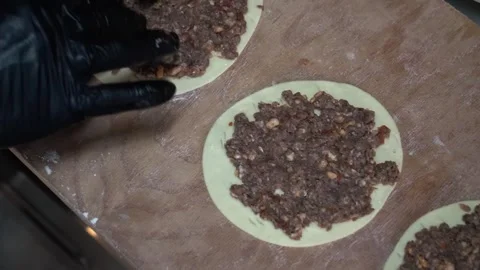Meat Filling Preparation Stock Footage 319950771