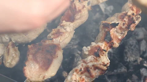 Meat on fire Stock Footage 4682053