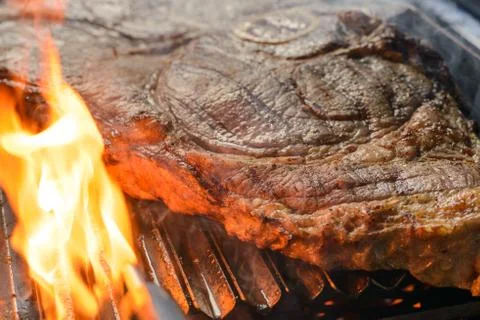 Meat on fire Stock Photos