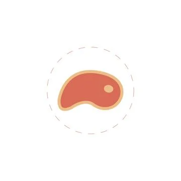 Meat flat icon on white background Stock Illustration