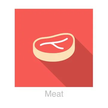 Meat food flat icon vector vector illustration 스톡 일러스트