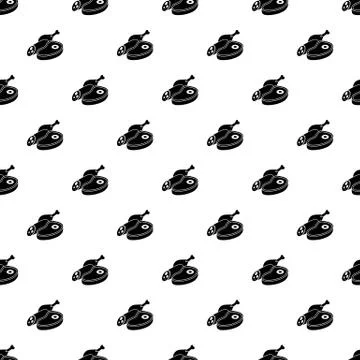 Meat food pattern seamless Stock Illustration