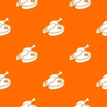 Meat food pattern vector orange Illustrazione stock