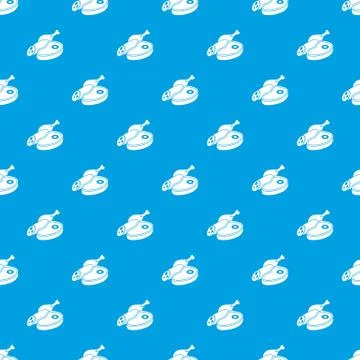 Meat food pattern vector seamless blue Stock Illustration
