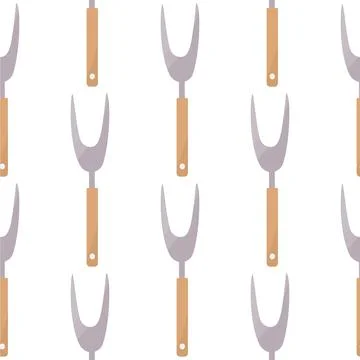 Meat fork kitchen cook restaurant pattern textile Stock Illustration