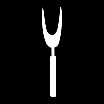 Meat fork kitchen cook restaurant black white Stock Illustration